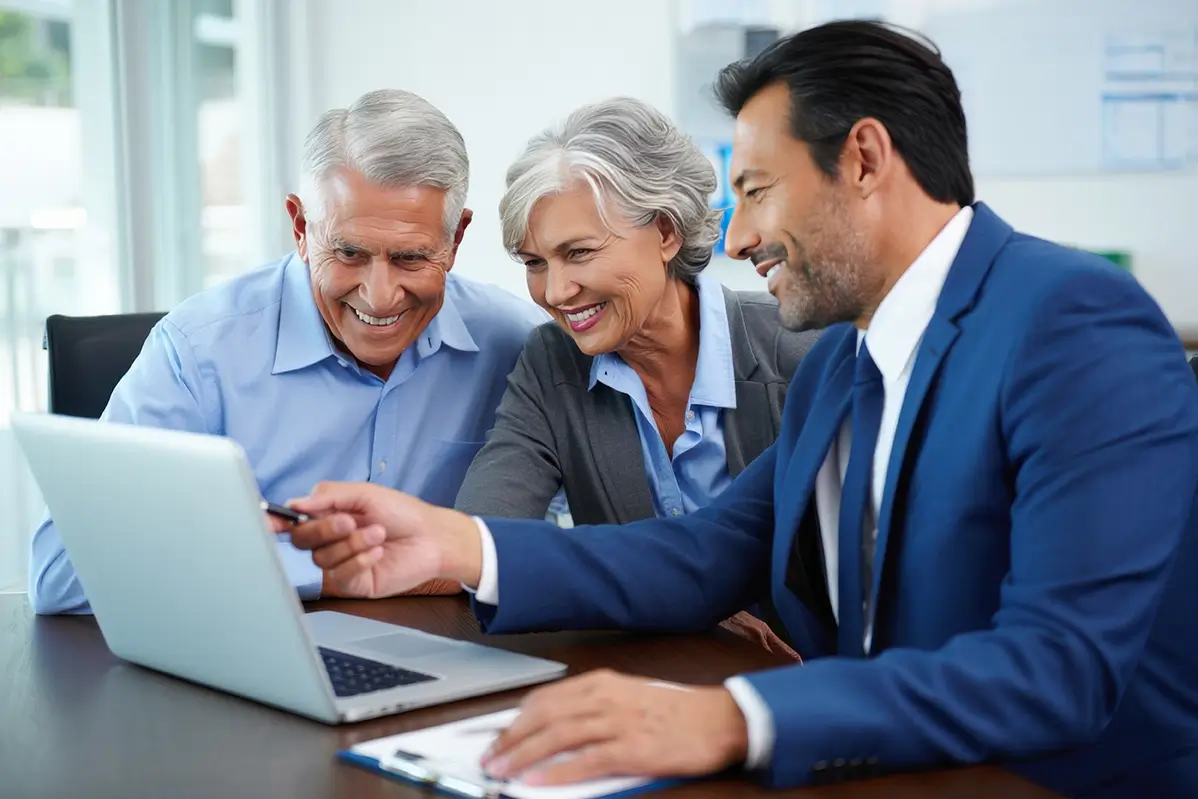 Financial advisor reviewing tax planning documents while discussing common tax management myths with a client